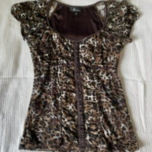AB Studio Animal Print Top Size Small